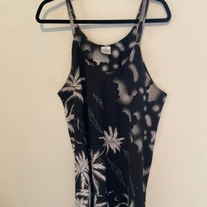 LaLeeLa Hawaiian Style Summer Dress Size XL Moo Moo Black and White